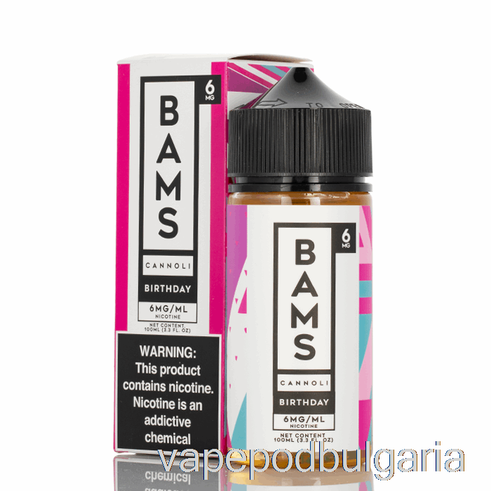 Vape 10000 Дръпки рожден ден Cannoli - Bam Bam's Cannoli - 100ml 3mg